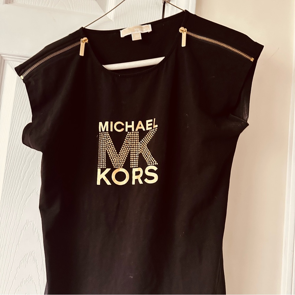 Michael Kors Black Top with Gold Accents